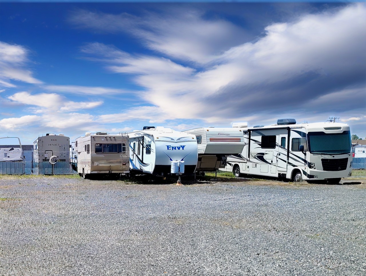 RV storage at Storage Depot, Layton, Utah with security fence